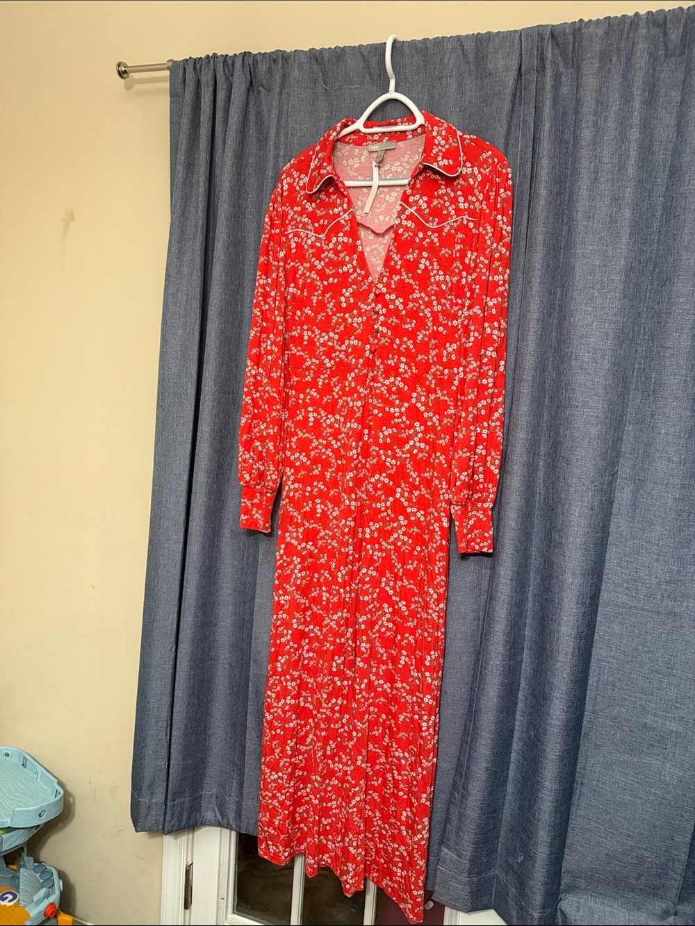 ASOS Red Floral Long Sleeve Maxi Dress 10 NWT